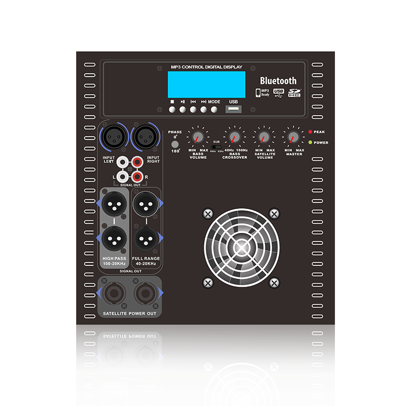 PL28SUB-6-1.1: Přepínatelná frekvence zesílení basů a volitelné výstupní režimy Funkční modul reproduktoru Line Array 1.1