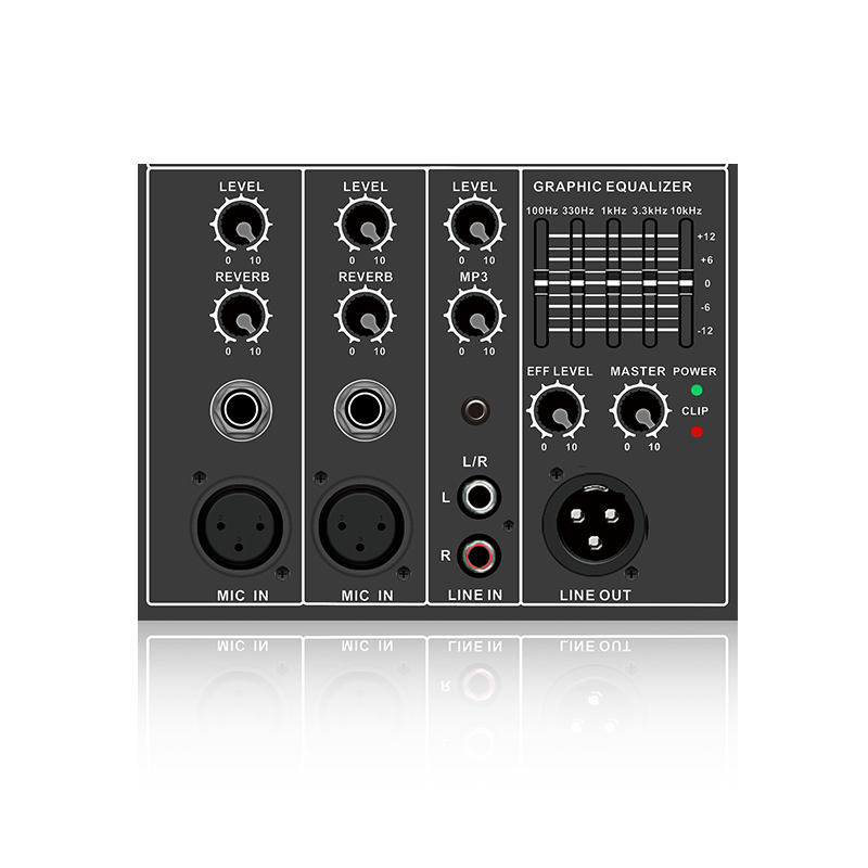 PL26: Jednotlivý mikrofonní kanál Echo Control Master Effect Electrical Frequency Division Funkční modul