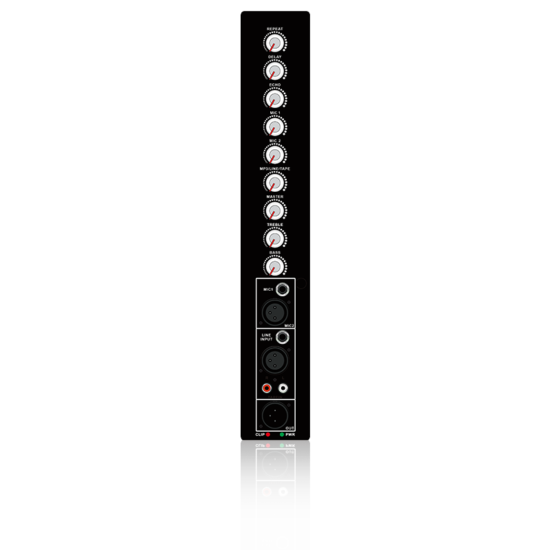 PL69S: Vertikální analogový funkční modul Mic Repeat, Delay a Echo Control