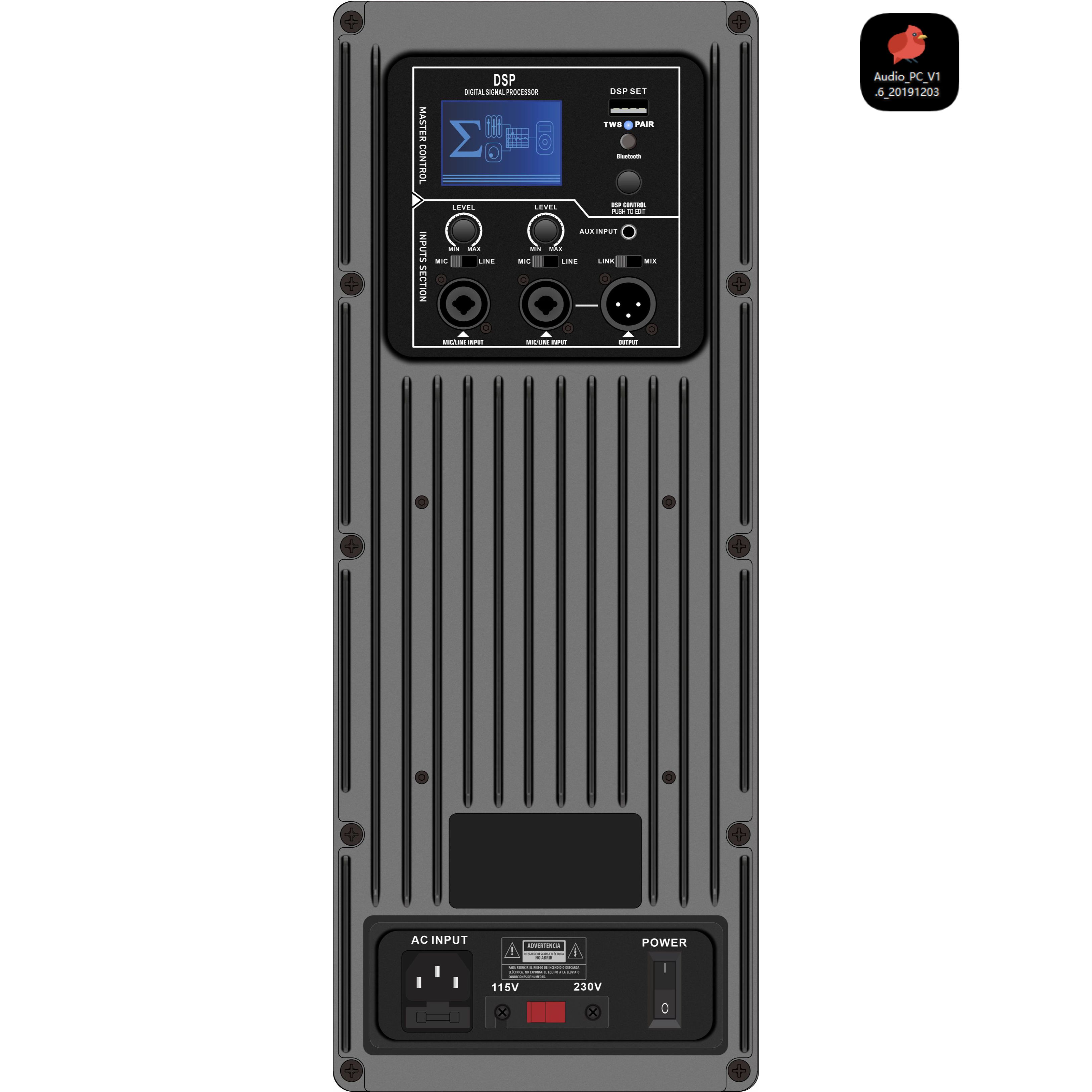 DSP1803 DSP Powered zesilovač s plným rozsahem