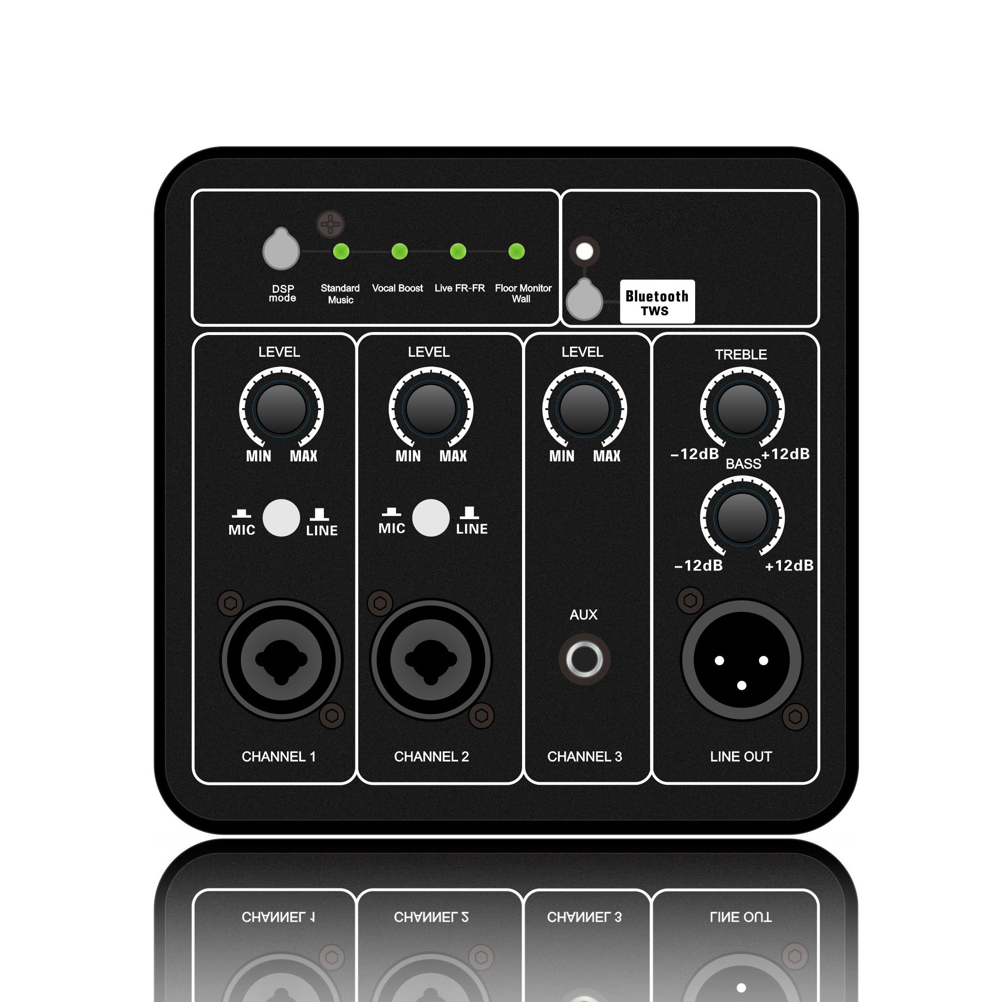 DSP1907: Bluetooth a TWS vnitřní vícekanálový vstup Funkční modul DSP založený na ADAU1701