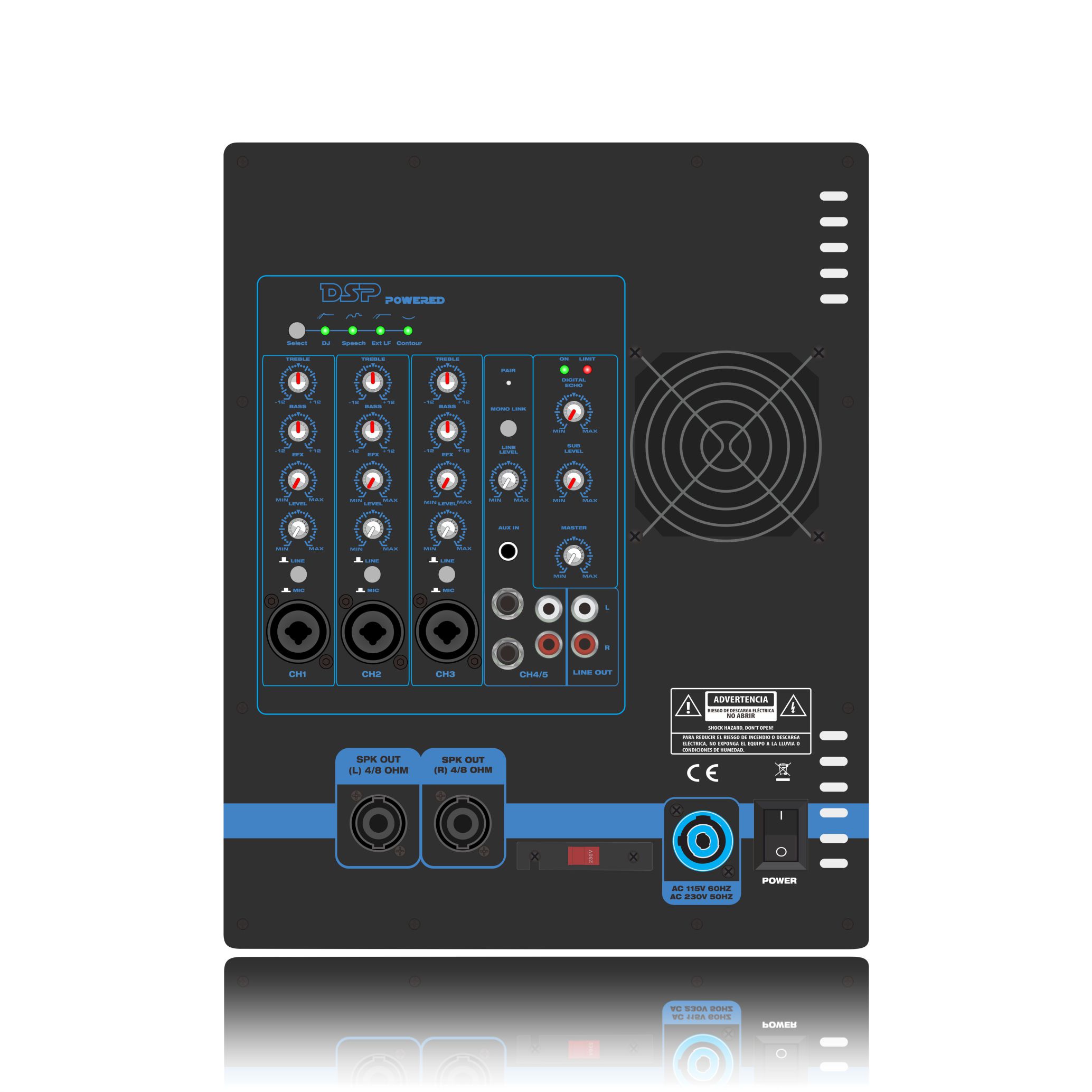 PL82DSP Line Array reproduktorový systém Výkonový zesilovač 2.1-2.2