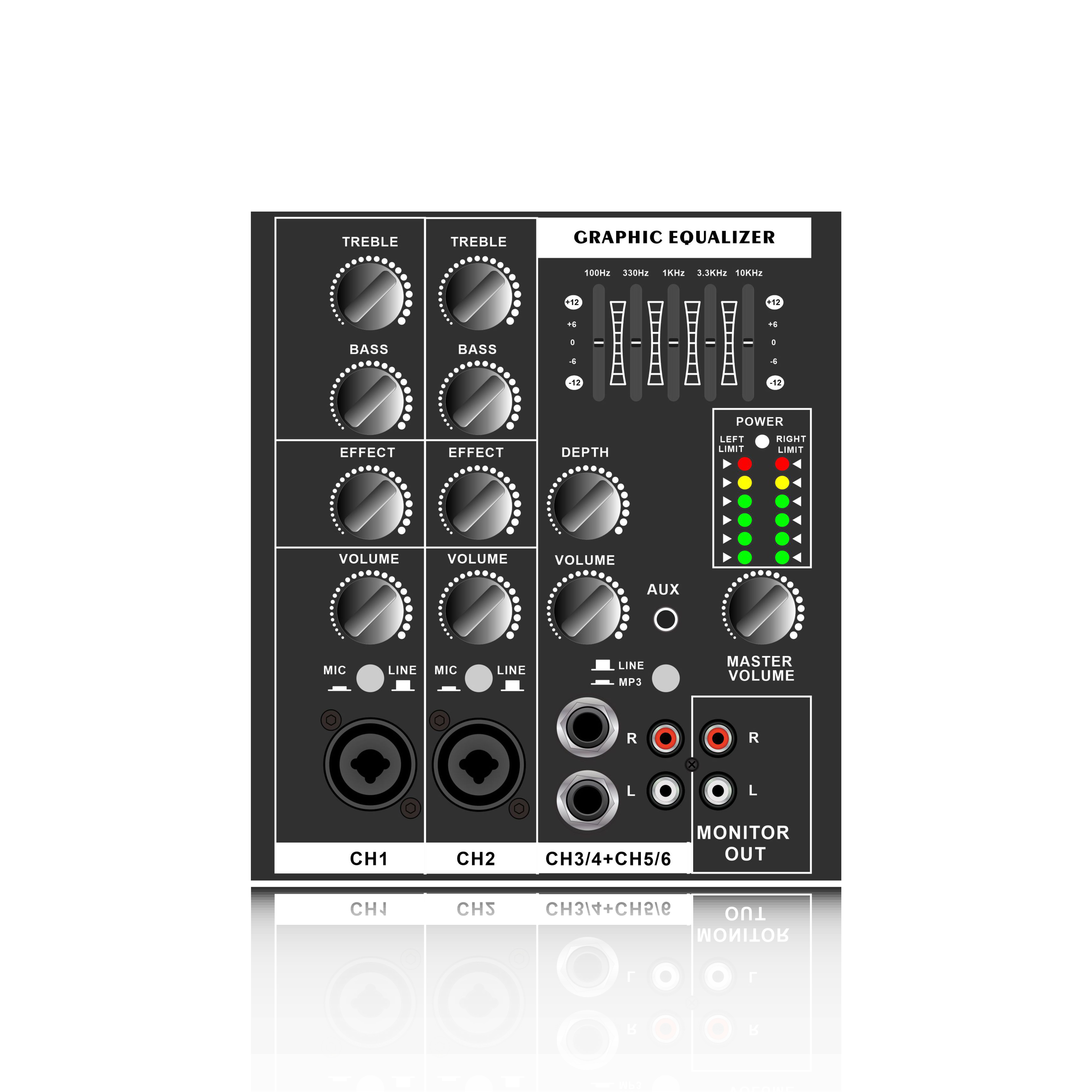 Přenosný zesilovač EON206 napájený stereo systémem