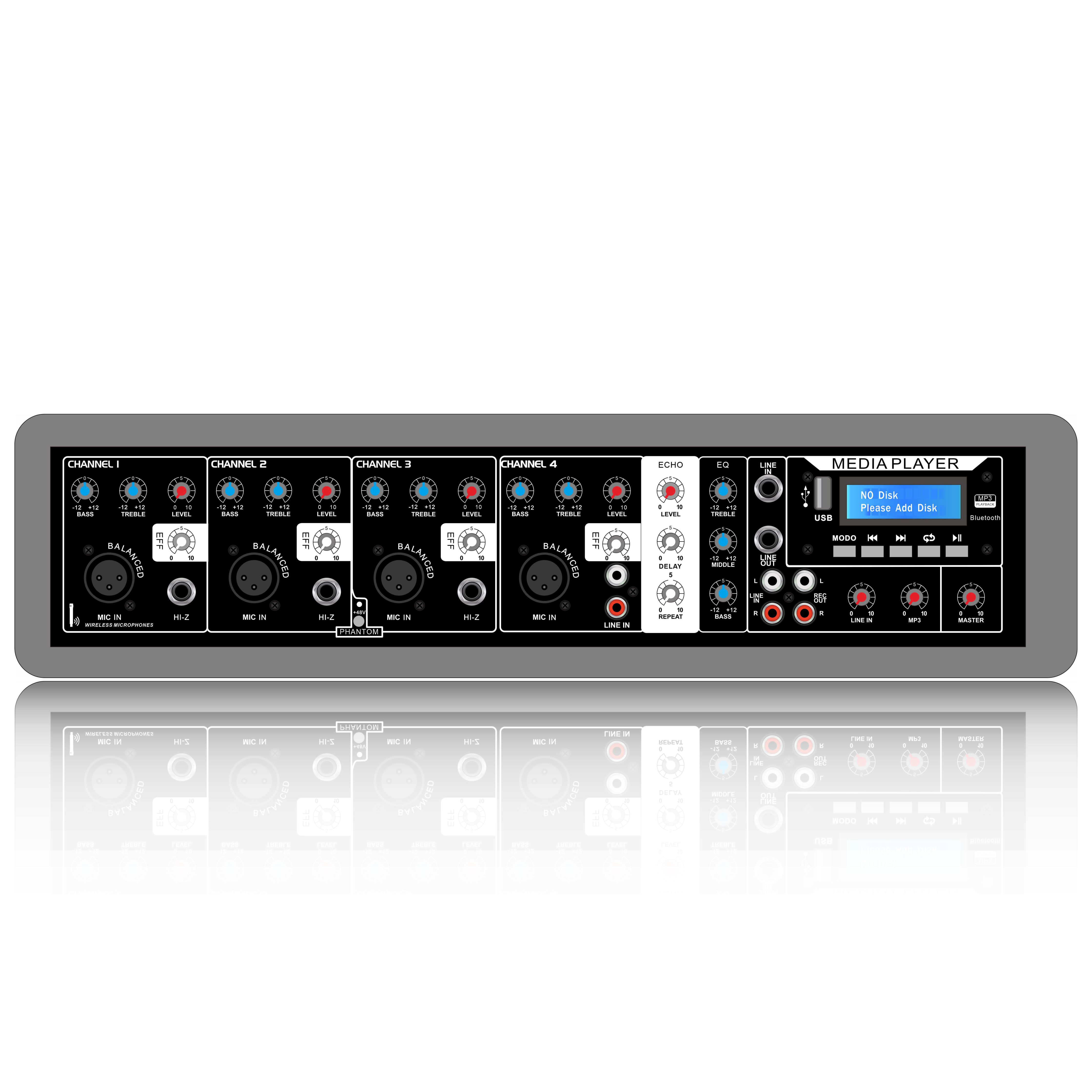 Plastový box Powered PA Head Mixer SD504